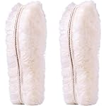 Ailaka 2 Pairs Womens Premium Thick Sheepskin Insoles/Inserts, Warm Fluffy Fleece Wool Replacement Insoles for Shoes Boots Slippers