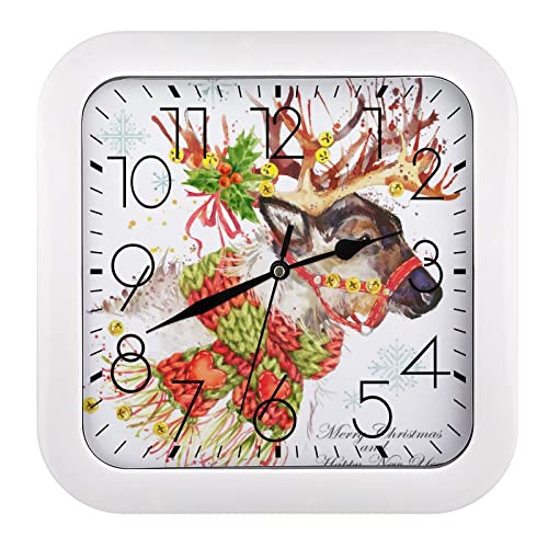 Pendule murale moderne élan de Noël de 26cm pour décoration maison
