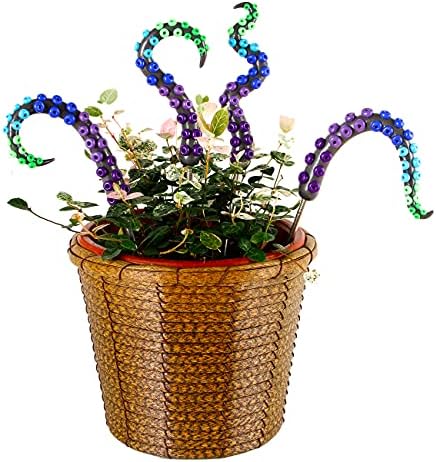 HoroM Octopus Tentacle Stakes, Plant Stakes, Decorative Garden Stakes for Plant Decor, Plant Decorations, Plant Ornaments