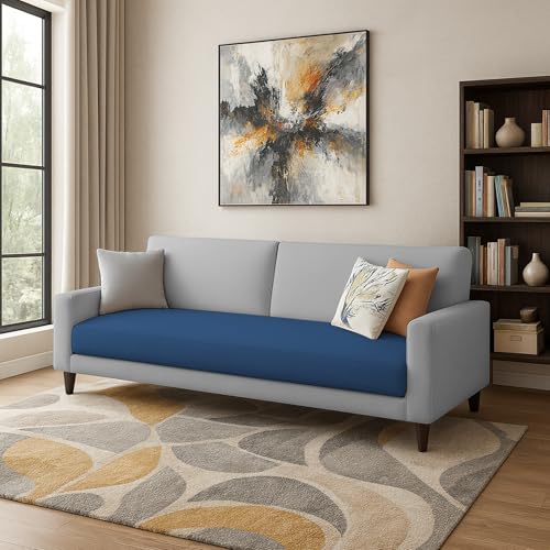 Image of Kathleen 3 Seater Sofa Set for Living Room - Foldable Convertible Couch Furniture for Home, Office or Guest Use, Modern Designer Stylish Comfortable (Blue Grey)