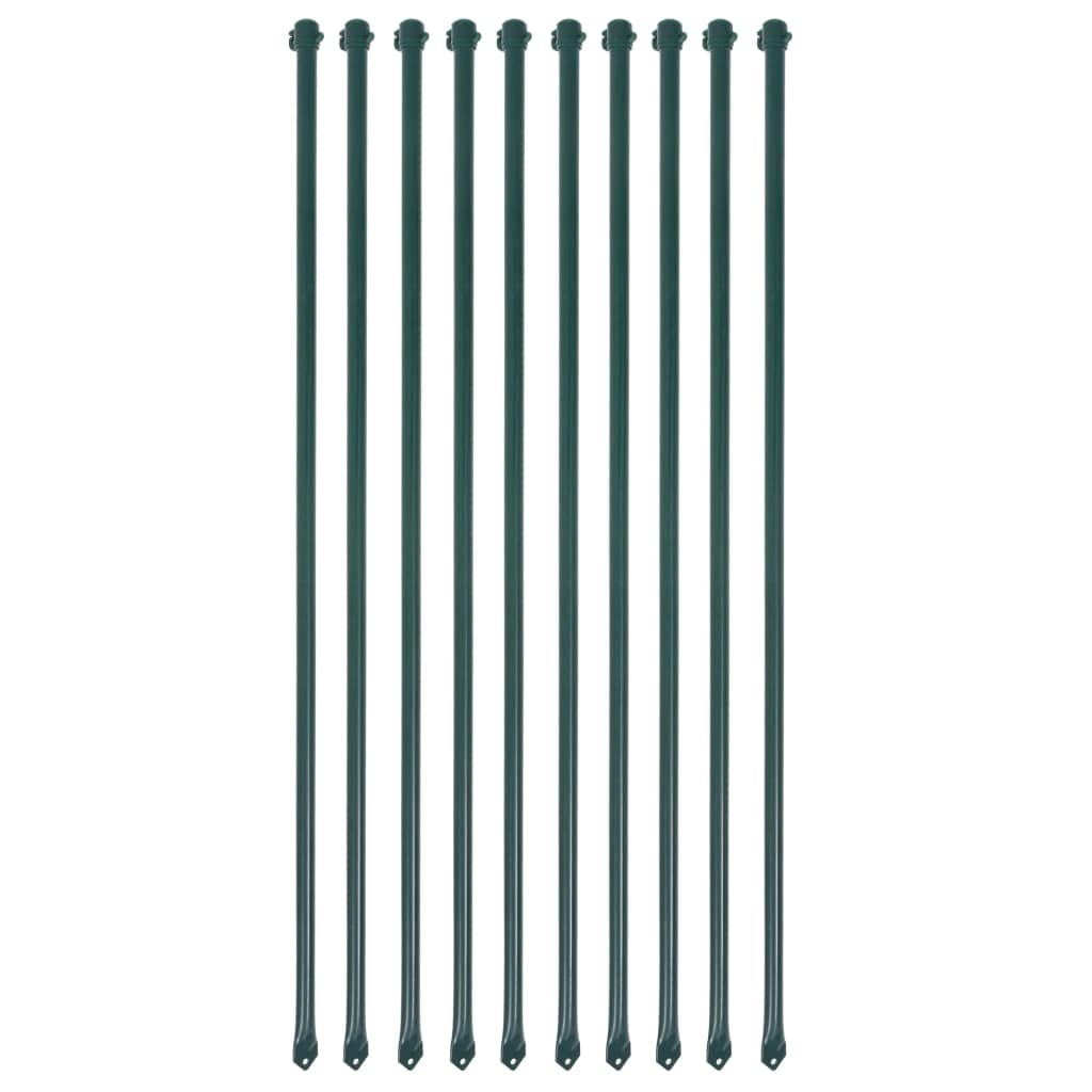 vidaXL Green Metal Garden Posts- Heavy-Duty, Rustproof and Water-Repellent, 39.4