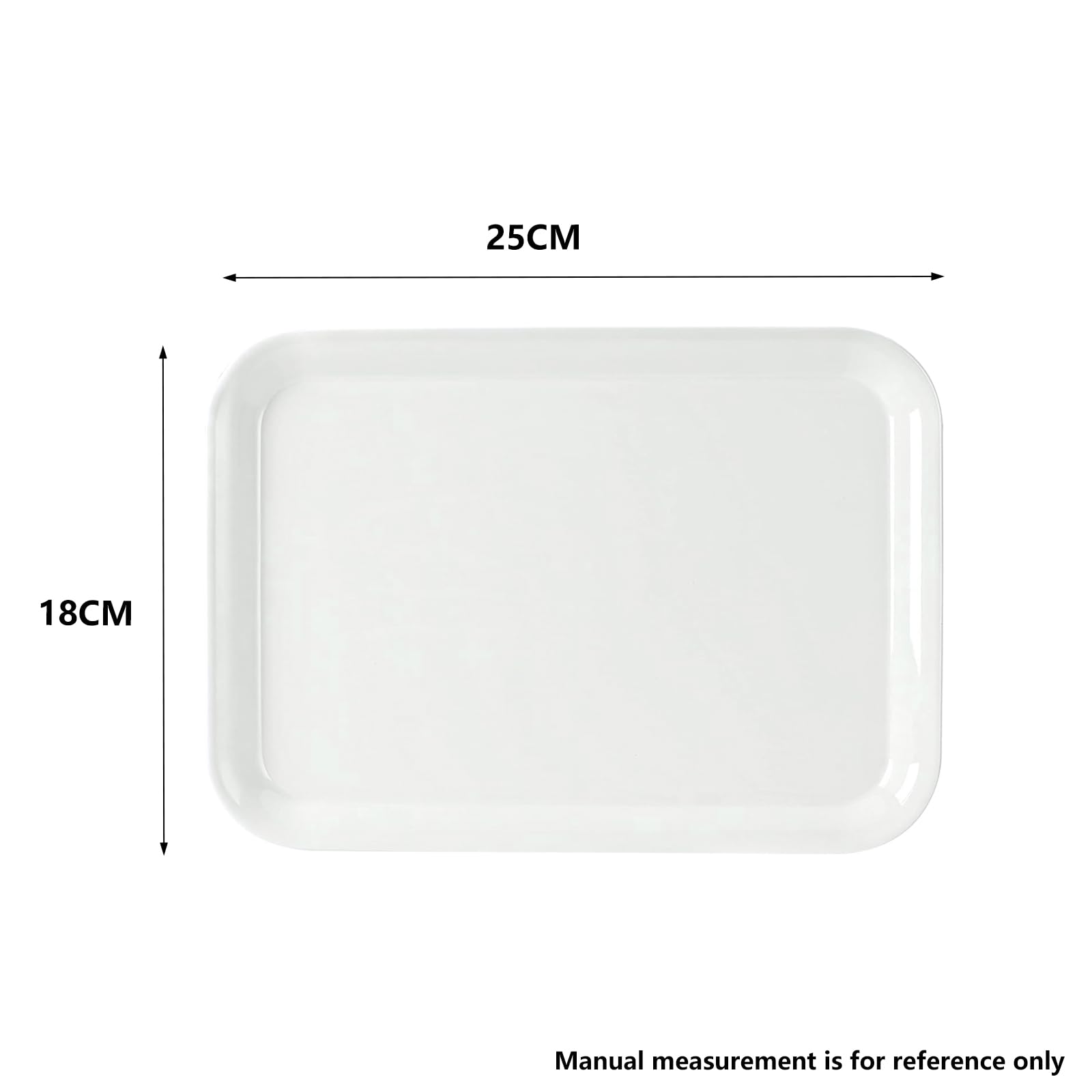 BAOWUABJ White Serving Platters, 25 * 18 * 1.5cm Size Serving Tray, 4 Pcs Reusable White Trays - Image 2