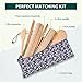 Soeos Sushi Making Kit, Sushi Making Kit for Beginners with 2 Sushi Rolling Mats, 5 Pairs Chopsticks, 1 Paddle, 1 Spreader, 1 Cotton Bag, All Natural Bamboo Sushi Maker Gift Set for Party & Family