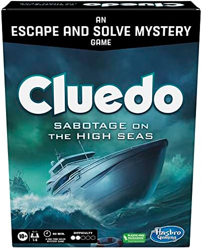 Cluedo Sabotage on the High Seas, Escape Room, Cooperative Family, Mystery Games, 1-6 Players, Hasbro Gaming