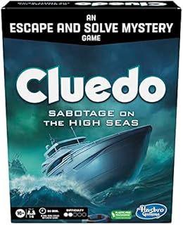Cluedo Sabotage on the High Seas, Escape Room, Cooperative Family, Mystery Games, 1-6 Players, Hasbro Gaming