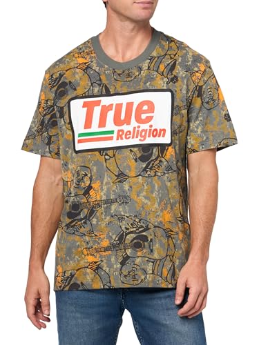 True Religion Men's Short Sleeve Hunting Camo Tee - Casual Graphic T-Shirt-Buddha Camo, XL