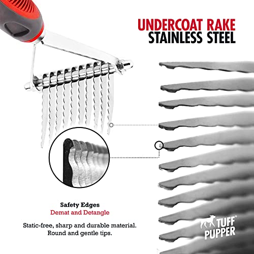 Tuff-Pupper-Dog-Undercoat-Rake-Tool-Easily-Safely-Remove-Dead-Matted-Or-Knotted-Hair-Ergonomic-Dematting-Comb-For-Thick-Coats-Non-Slip-Safety-Handle-Provides-Precision-Control-Against-Knots - Cucciolini Doodles   Tuff-Pupper-Dog-Undercoat-Rake-Tool-Easily-Safely-Remove-Dead-Matted-Or-Knotted-Hair-Ergonomic-Dematting-Comb-For-Thick-Coats-Non-Slip-Safety-Handle-Provides-Precision-Control-Against-Knots