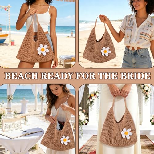 Set 2 bolsas playeras crochet para novia verano miniatura 6