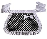 CRB Fashion Womens Kitchen Baking Waist Pocket Half Bistro Kitchen Cooking Apron (White)