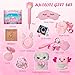 Axolotl Gift Set for Girls - Cute Axolotl-Themed Toy Box with Fluffy Diary, Stickers,Pen, Crocheted Stuffed Animal, Pink Purse, Necklace, Keychain, and More Axolotl Stuff - Birthday Gifts for Kids