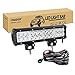 RIGIDON 30 cm 72W led light barre avec Faisceau de Câblage kit, 12 pouces 12V 24V barre d'éclairage led, barre lumineuse led pour offroad Véhicules Voiture camions 4x4 ,6000K rampe de phare led