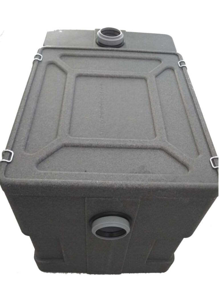 Vodaland Podzlewowy Separator Tłuszczu do Gastronomii 40L, Przepływ 0,5 l/s, Oczyszczacz Ścieków Kuchennych z Tworzywa PP, Wylot 50 mm, Kolor Grafitowy