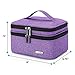 LUXJA Essential Oil Carrying Case - Holds 30 Bottles (5ml-30ml, Also Fits for Roller Bottles), Double-Layer Organizer for Essential Oil and Accessories, Purple (Bag Only)