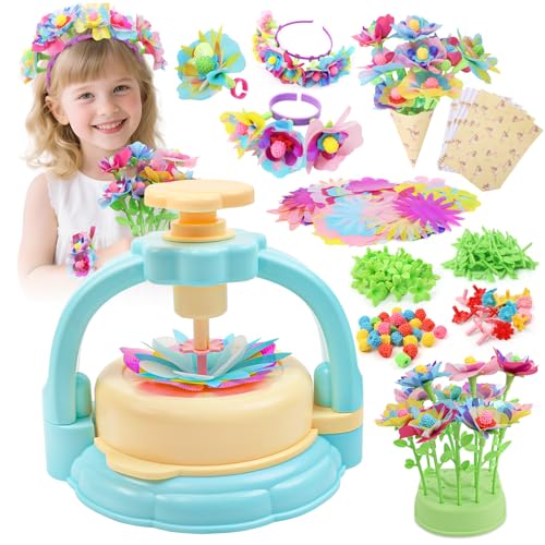 Gili Flower Garden Building Stacking Toys - Build a Bouquet Sets for 4 5 6 Year Old Toddler Girls Arts and Crafts for Little Kids Age 3yr Up Best Top Christmas Birthday Gifts for Creativity Play