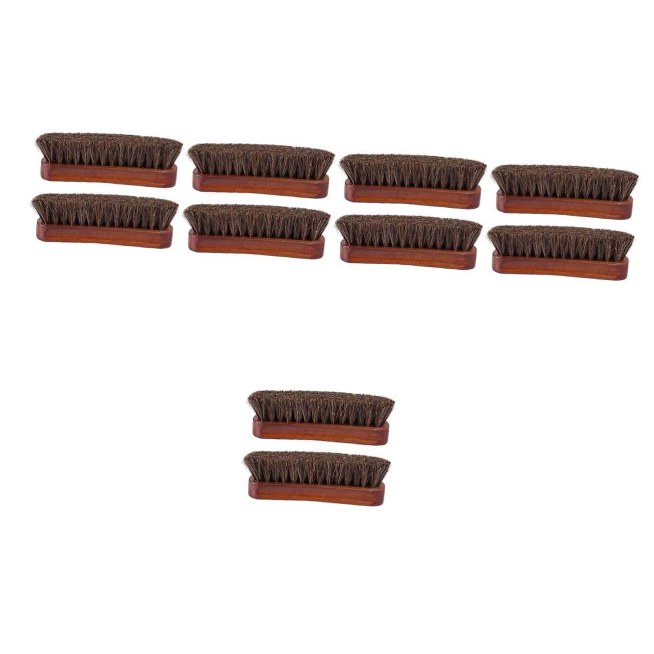 10piezas Cepillo De Cerdas De Caballo Mango para Limpieza y Pulido De Zapatillas Cepillo Práctico y Conveniente para Cuidado De Calzado