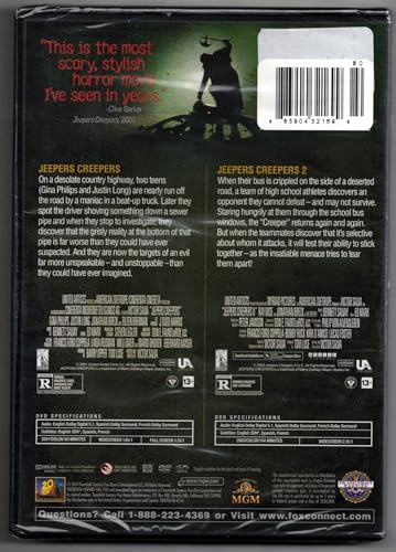Jeepers Creepers 1 y 2 DVD pack películas de terror 3