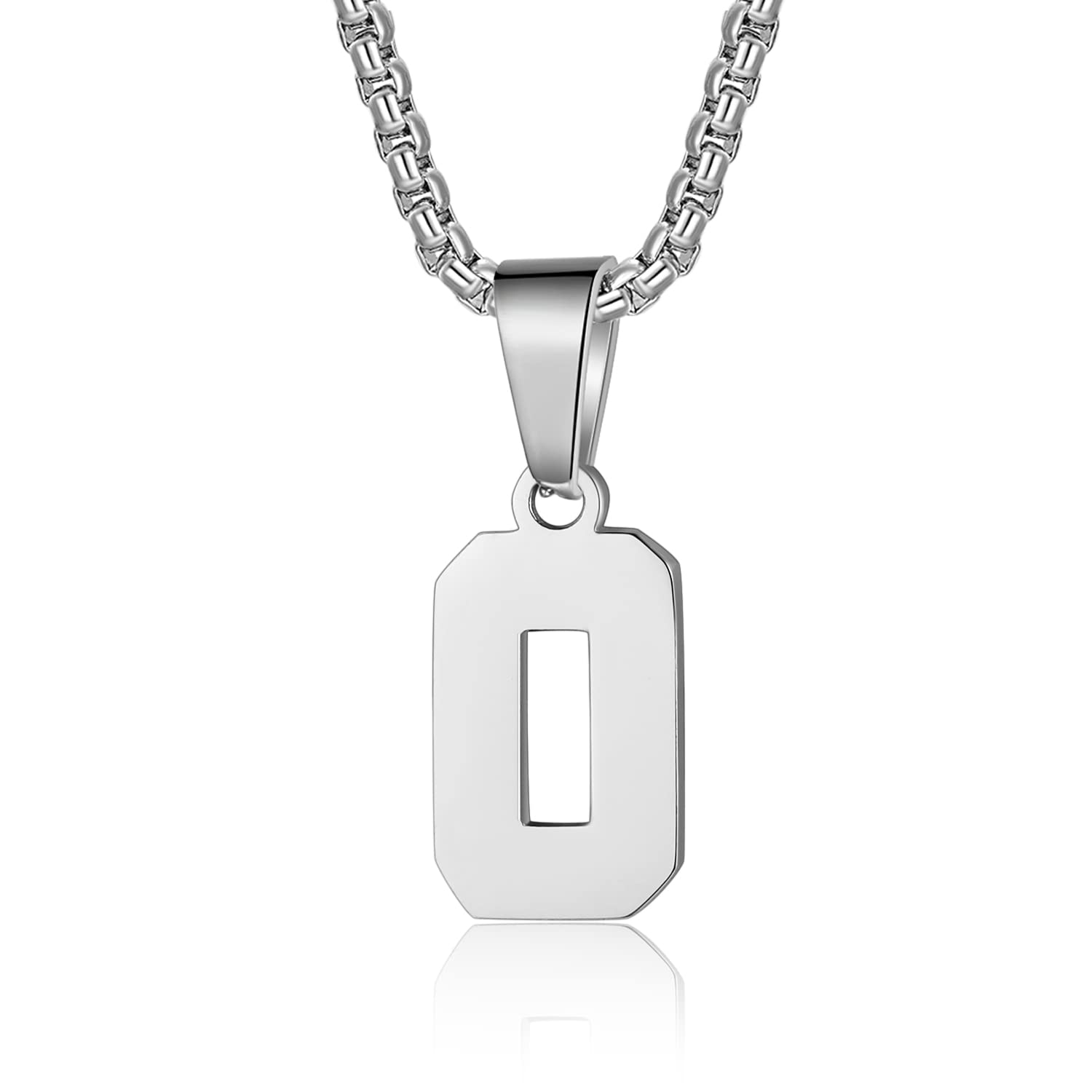 Number Necklaces Personalized Necklaces 18K Gold Plated Initial Number Pendant Stainless Steel Chain Sports Necklaces for Men Women