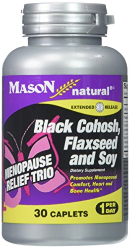 MASON NATURAL Menopause Trio: Black Cohosh, Flaxseed, & Soy (Extended Release) - May Alleviate Hot Flashes & Night Sweats*, Supports Healthy Hormone Balance*, 30 Caplets