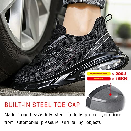 Steel Toe Shoes For Women Men Lightweight Indestructible Work Sneakers Puncture Proof Comfortable Safety Shoe Non Slip Work Shoes For Industrial Construction Air Cushion Breathable Safety Shoes #TOP1