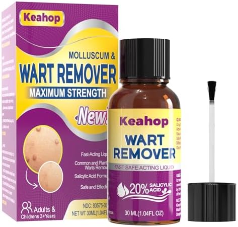 Keahop Liquid Wart & Corn Gel 30 ml, Maximum Strength Salicylic Acid Wart Liquid Fast-Acting for Plantar, Common and Flat,Safe for Children and Adults,1.04oz