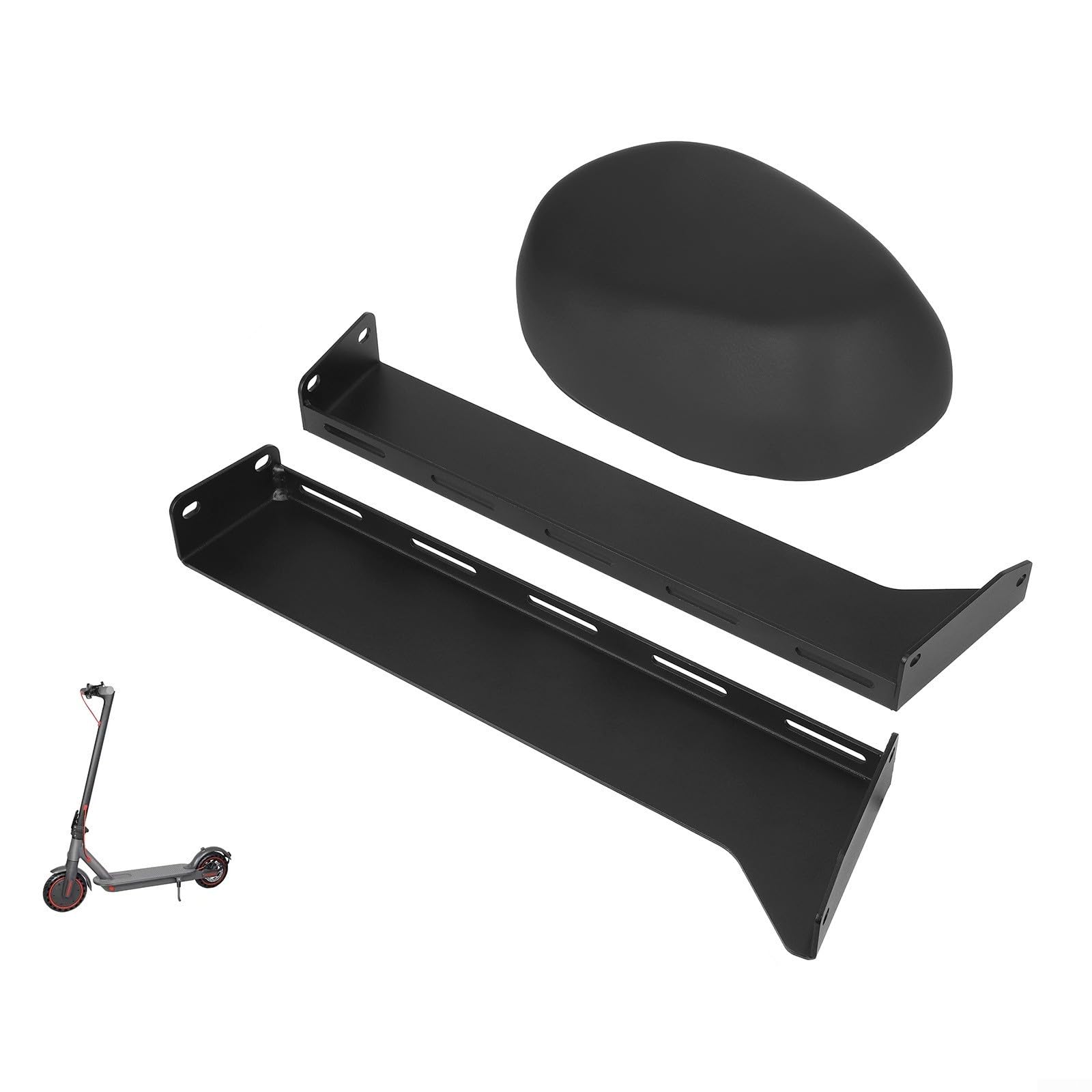 Asiento cubierto de cuero PU para scooter eléctrico KuKirin G4 con sistema de bisagra plegable, base de aleación de aluminio y relleno de esponja de alta resistencia