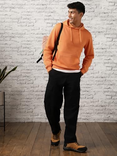 Image of Nobero Hoodies for Man | 280 GSM Rich Cotton Fleece Solid Hooded Full Sleeve Sweatshirt for Man | Stylish Casual Wear Winter Hoodies for Men