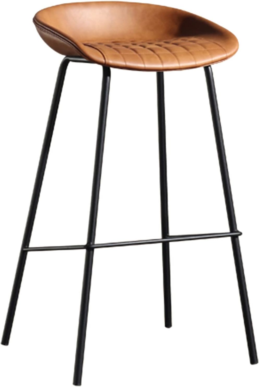 Counter Height Metal Barstool Heavy-Duty Fixed Height High Chair with Back and Footrest 300-Pound Capacity for Dorm, Recreation Room or Game Room