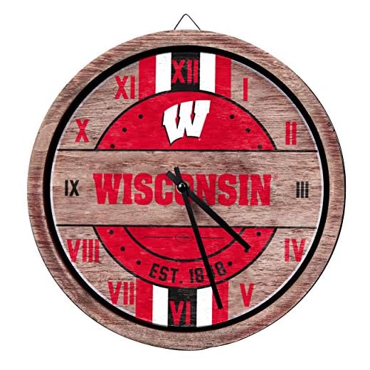 FOCO NCAA Wooden Barrel Wall Clock