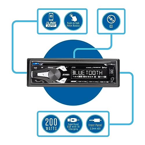 Jensen Jcr311 10 Character Lcd Single Din Car Stereo Radio Cd Player Push To Talk Assistant Bluetooth Hands Free Calling & Music Streaming Am/Fm Radio Usb Playback & Charging thumb #2