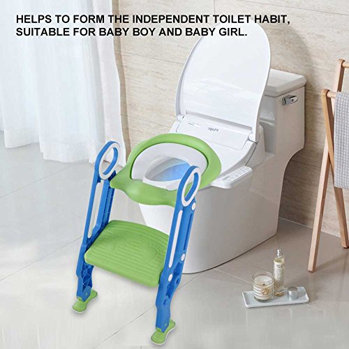 Wakects Toiletbril voor kinderen, opvouwbaar, toiletbril voor kinderen, met anti-slip ladder en handgrepen, toiletbril… - Afbeelding 7