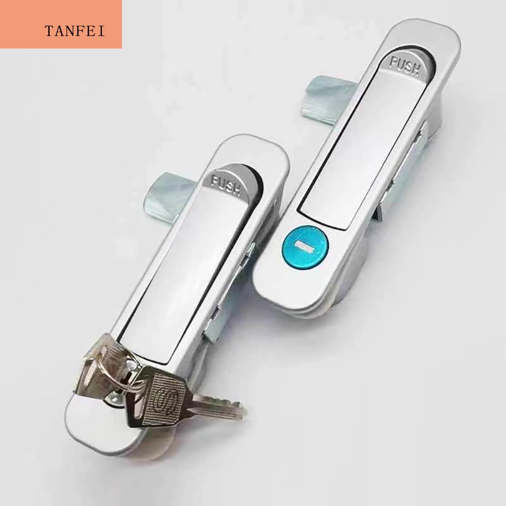 Lot de 3 verrous de boîte de jonction électrique, serrures de boîte de boîtier électrique intérieur et extérieur, serrures de porte d'armoire électrique (alliage d'aluminium), argenté