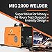 Mig Welder 200A 110/220V 5 in 1 Gas welder/Gasless MIG Welding Machine Flux Core Welder/Solid Wire/Lift TIG/Stick ARC Powerful MIG Welding Equipment,Spool Gun Compatible 1 Year Warranty Local Service