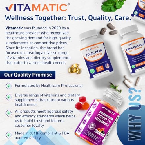 Image of Vitamatic Folic Acid 1000 mcg (1 mg), 240 Vegetarian Tablets, 3 Pack