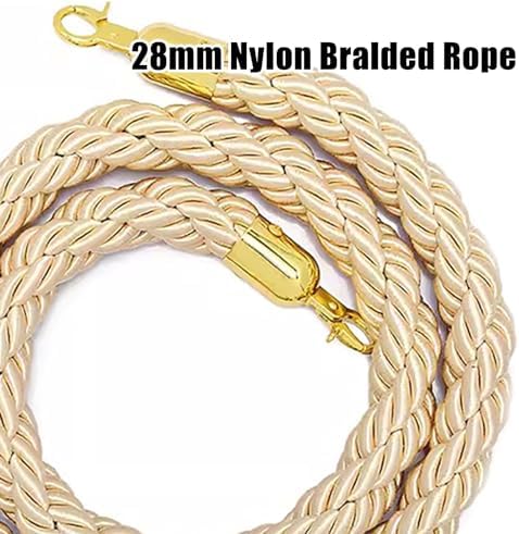 3 Pack Cream Stanchion Rope - 60cm Twisted Hemp Queue Line for Hospitals & Events, Durable Red Carpet Barrier Rope for Crowd Control & Safety