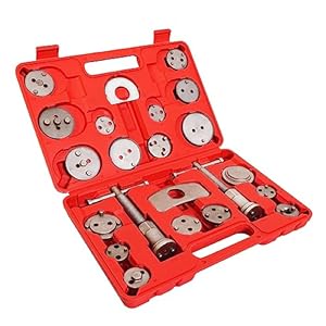 BIG RED Torin 22 PCS Brake Caliper Press Tool Kit, Disc Brake Piston Caliper Compressor Tool Set for Brake Pad Replacement Reset, Red, ATRHS-E3318BR