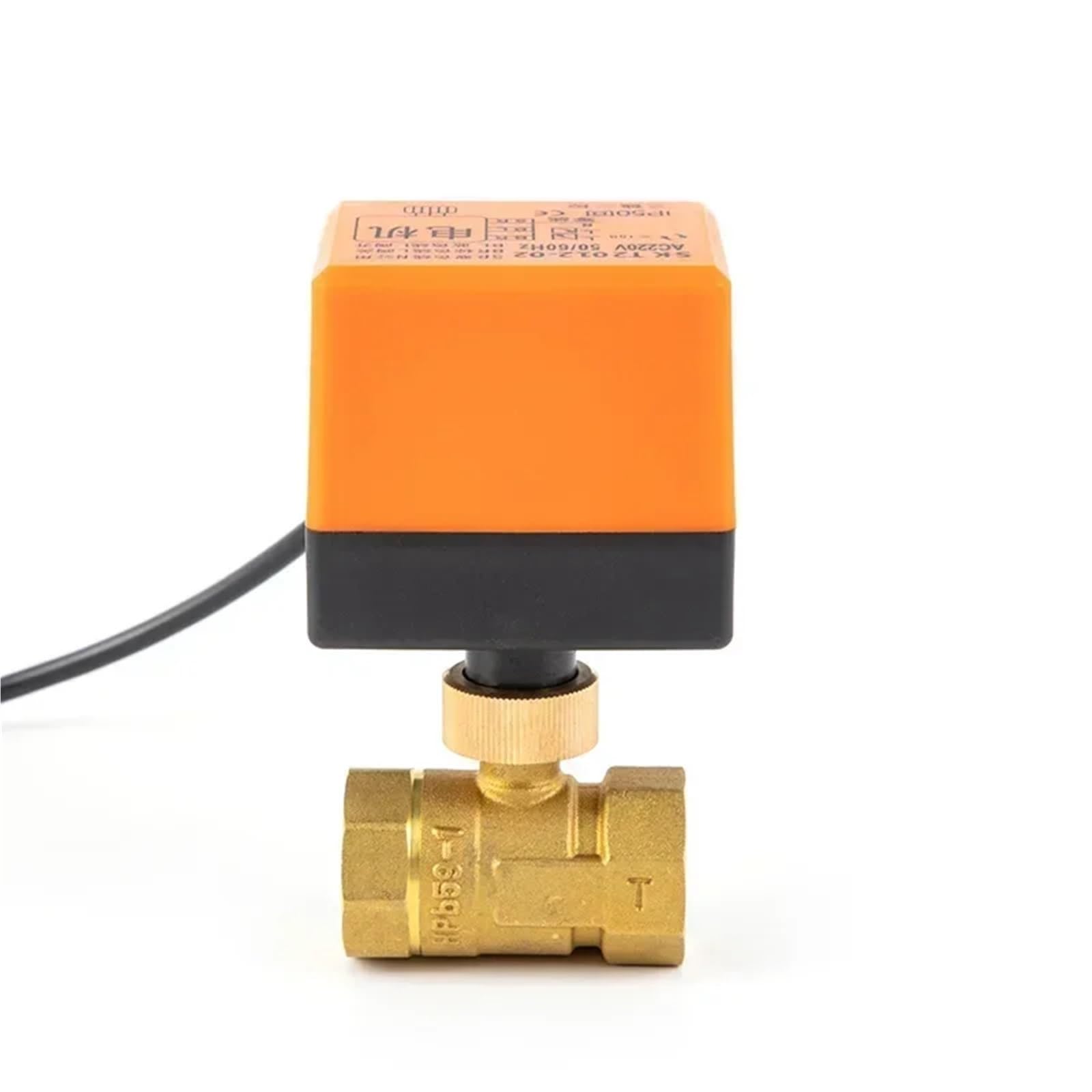 Valvola a sfera filettata elettrica in ottone, elettrovalvola a 2 vie e 3 fili, con attuatore, 1 pezzo(DN32,220V_3 WAY)