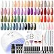 COSCELIA UV Nagellack Set mit UV Lampe, 15 Farben Gel Nagellacks Starterset mit 3Pc Poly Nagelgel Base und Top Matte Coat Gelnägel Starterset Nägel Nagelstudio Set