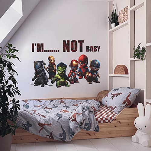 Cute Baby Superhero Wall Decals Removable Vinyl Wall Stickers Peel And Stick Hero Wall Decor For Kids Bedroom Playroom Nursery #TOP5