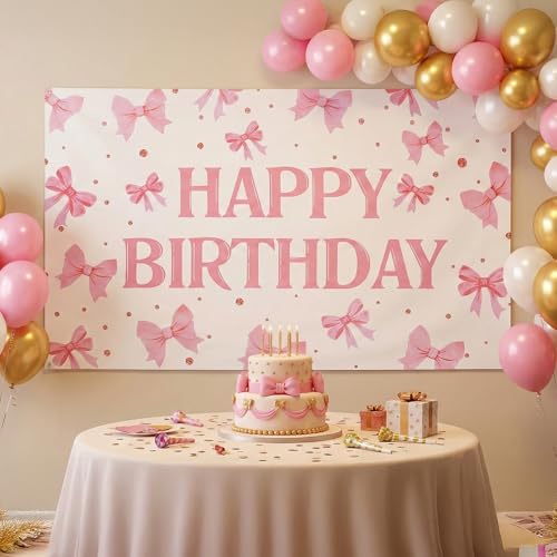 Fondo Fotográfico Rosa con Lazo para Fiestas 180x110 cm miniatura 5