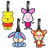 Akkya 4 Pack Luggage Tag for Suitcases Bag Baggage Travel Tags Identifiers Cute Lovely Cartoon Large