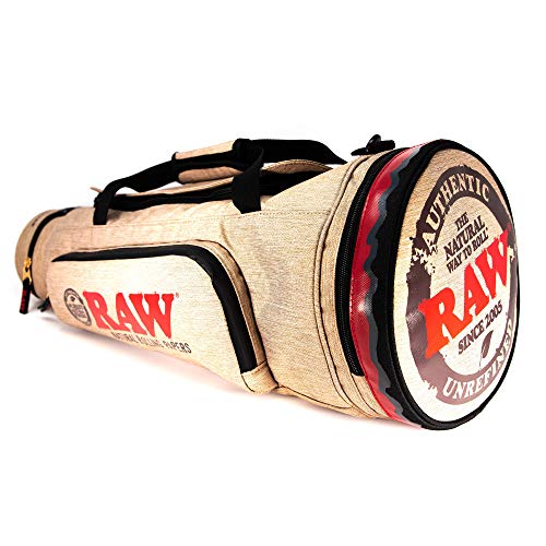 RAW Cone Duffelbag - Multiple Compartments - 5 Layer Foil Lined Smell Resistant Silicon Zippered Pouch - 22'' x 9'' x 9''
