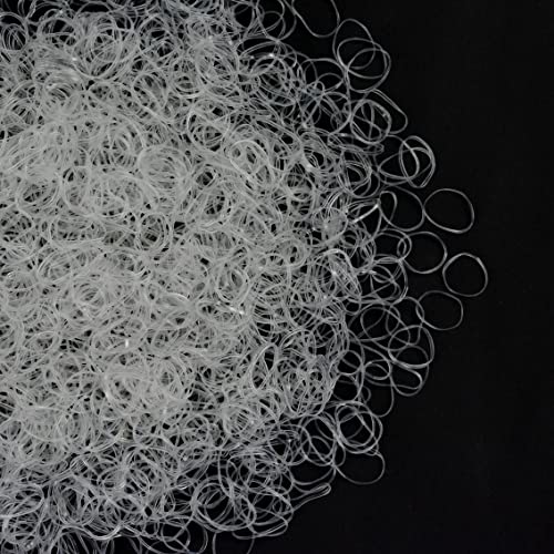 1000 Pieces Mini Rubber Bands Soft Elastic Hair Ties Small Elastic Bands for Women Hair Braids (Clear)