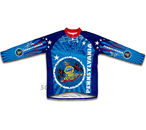ScudoPro Pennsylvania Winter Thermal Cycling Jersey for Men - Size 4XL Blue