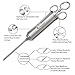 Vecolex 304 Stainless Steel Meat Injector Syringe-2 Oz Turkey Injector for Smoking with 3 Needles 3 Brushes-Spare O Rings-Food Injector for BBQ,Turkey & Brisket (Stainless Steel)