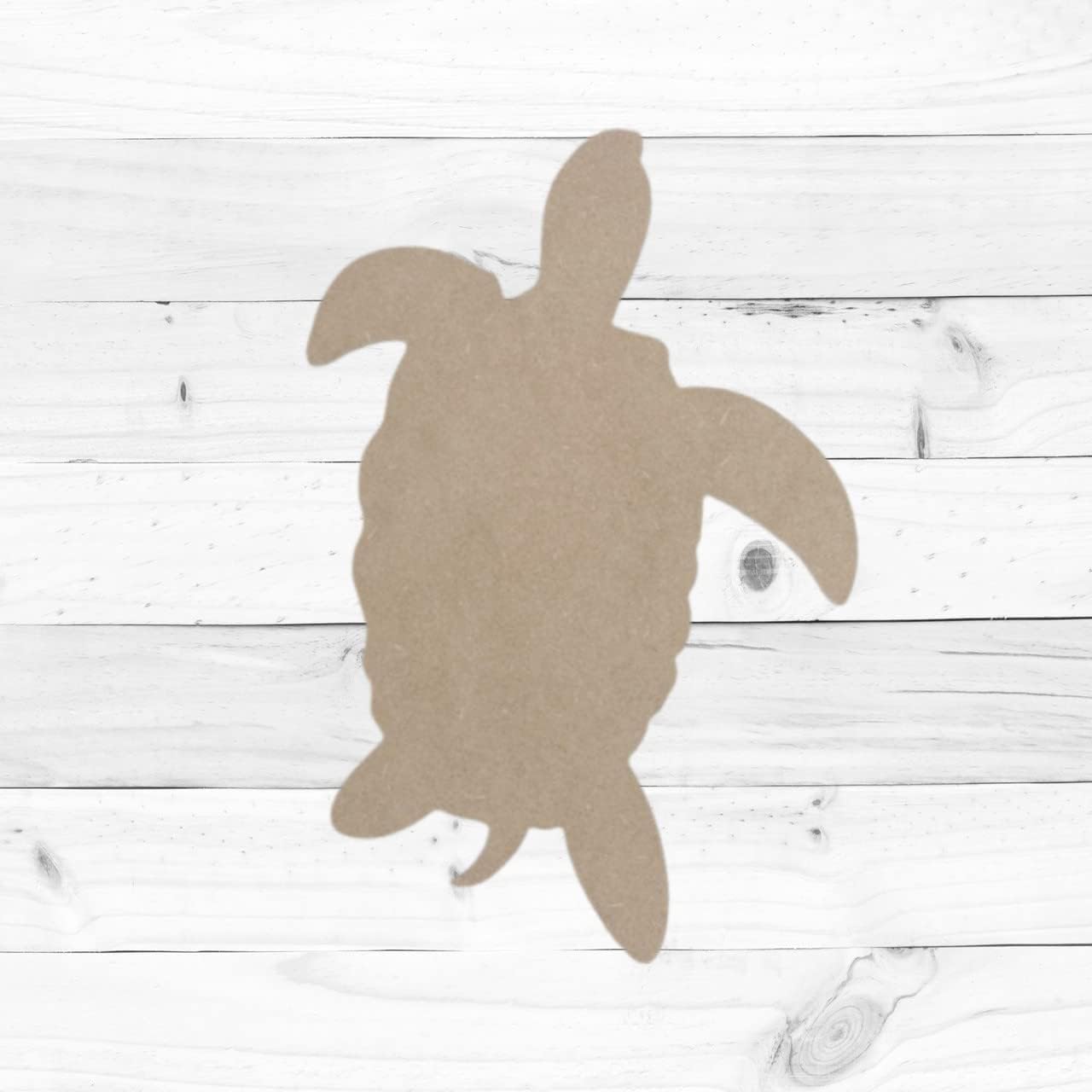 Sea Turtle Craft Shape Unfinished Cutout, Wooden DIY Summer Cutout, Paintable MDF