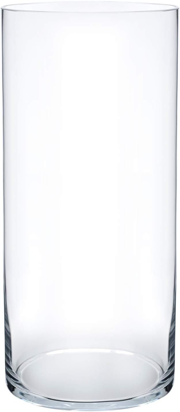 Royal Imports (13cm wide x 30cm tall, Clear) - Flower Glass Vase Decorative Centrepiece For Home or Wedding - Cylinder Shape, 30cm Tall, 13cm Opening, Clear