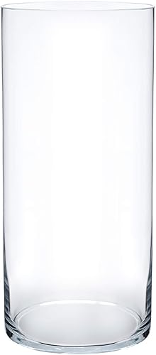 Miniatura 8 de Royal Imports Jarrón de Cristal para Flores Pieza Central Decorativa para el Hogar o Boda - Forma de Cilindro, 8" de Alto, Apertura de 6",