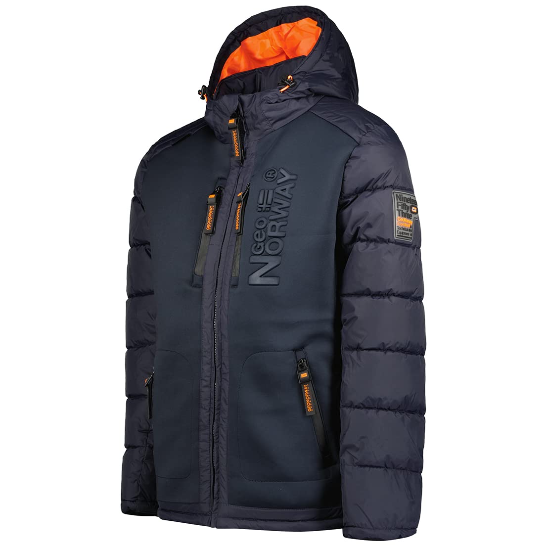 Geographical Norway Beachwood Men Kurtka zimowa męska pikowana, ciepła kurtka z podszewką, wiatrówka z długim rękawem, lekka, ocieplana