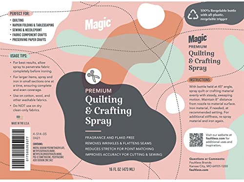 image for MAGIC Premium Quilting & Crafting Spray Bottle – Fabric Spray for Cu