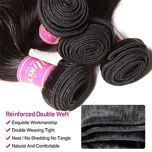 Image of UNice Hair Icenu Series 10A Brazilian Body Wave Virgin Hair 3 Bundles 100% Human Hair Weave Extensions Natural Color 95-100g /piece (10 12 14)